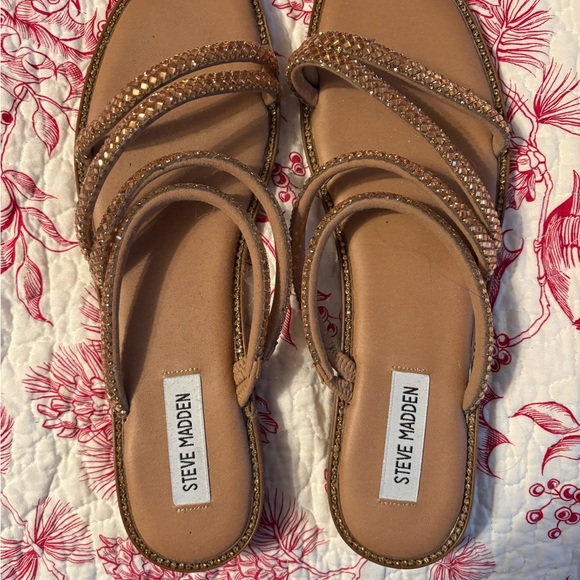Steve Madden Beige Rhinestone Sandals - Picture 4 of 6